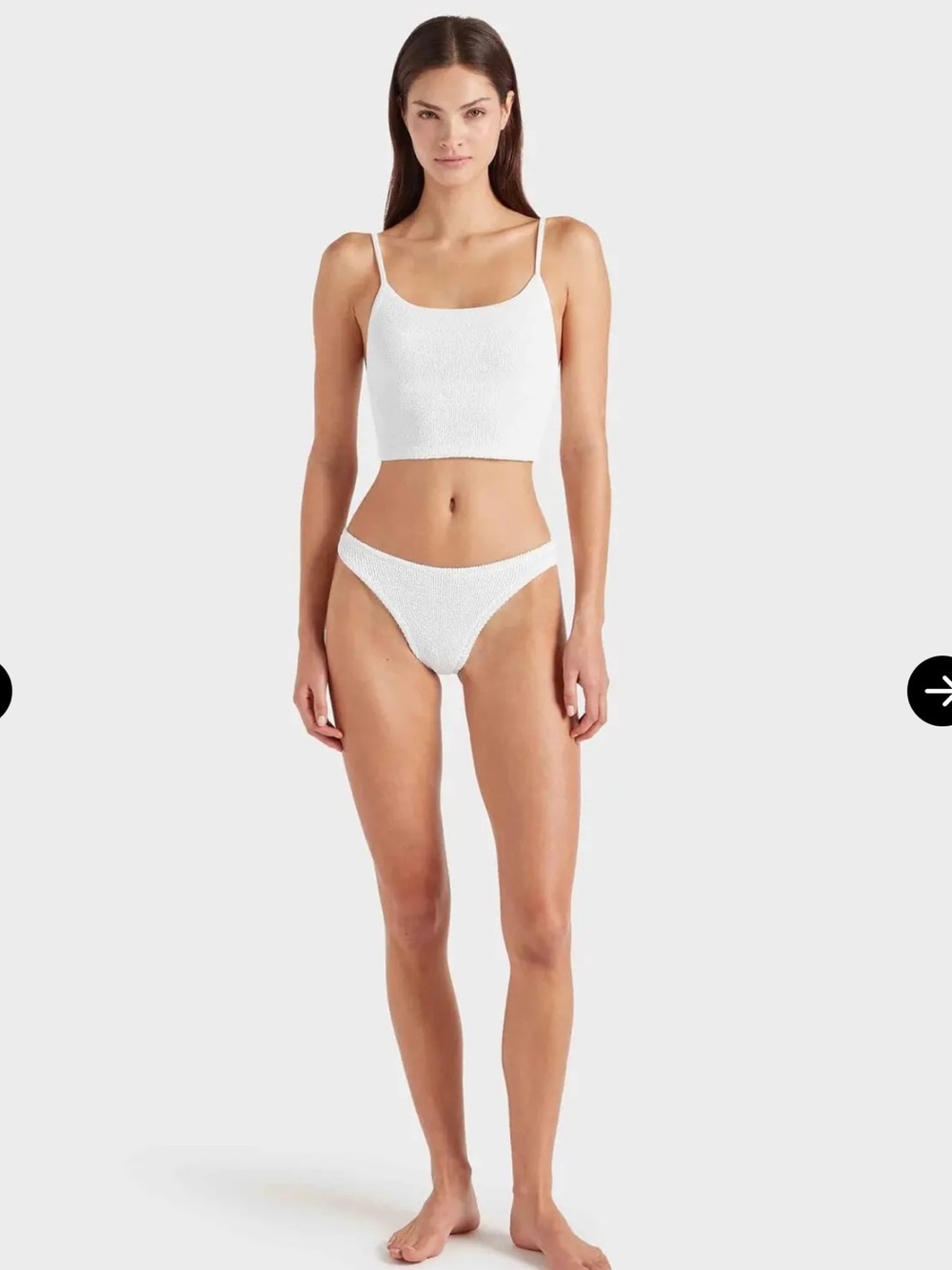 Hunza G Strap Bikini SET White Tankini Swimsuit Rare One Size - Picture 4 of 8